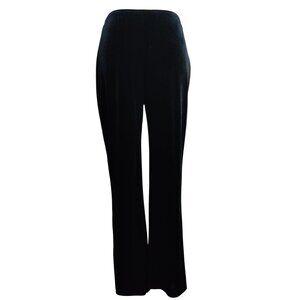Vintage Studio M Womens Black Pants Velour Pull-On Straight Leg Stretch Lounge